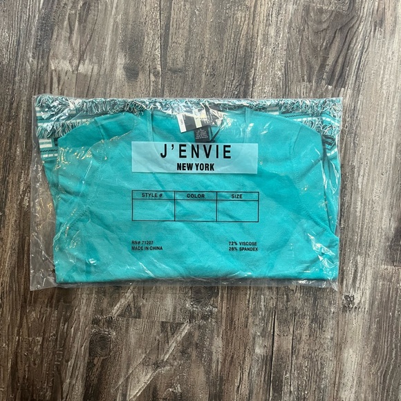 J’Envie Long Sleeve Blouse Top Blue Teal Fringe Detail Western Women’s Size L - Picture 3 of 11